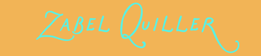 zabel quiller teal text orange background